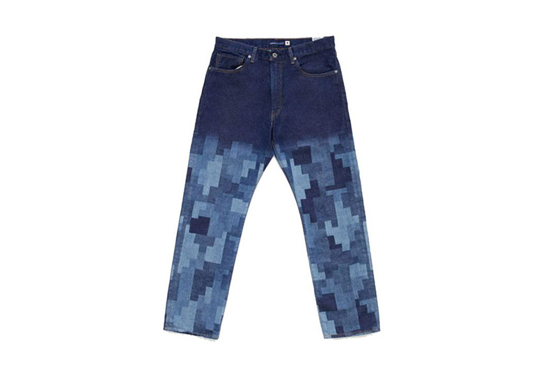 Tone-on-tone patchwork logo on the Levi's x Marcelo Burlon capsule