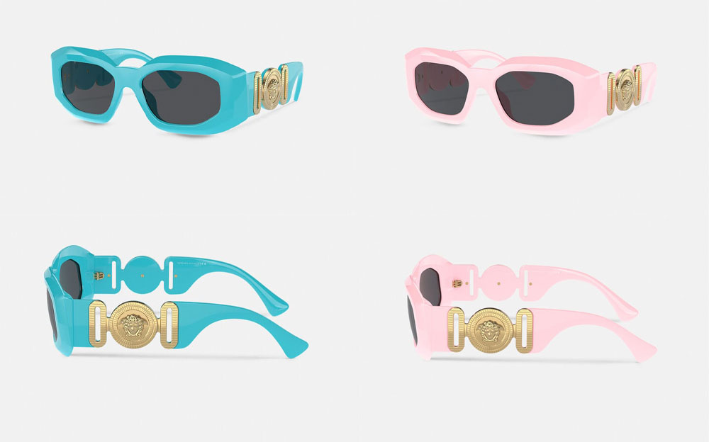 Medusa Biggie sunglasses with pink frame and tinted lenses