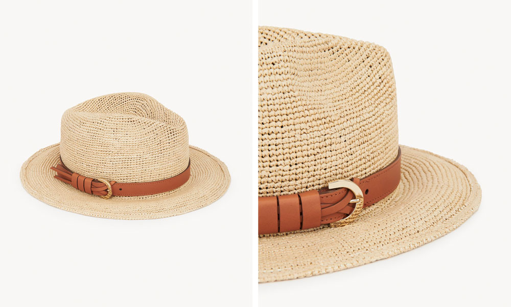 Woody panama hat with Chloé x Borsalino logo ribbon