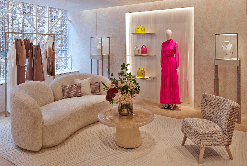 Interior of the new Dior boutique on Sloane Street, London
