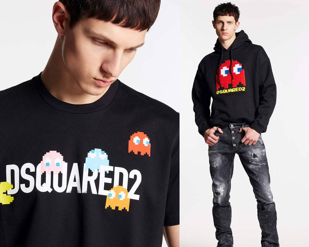 Pac-Man graphics on the Dsquared2 PE23 capsule collection