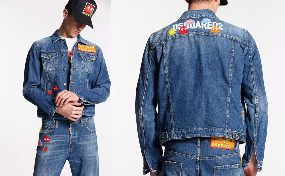 Men's and women's looks from the Dsquared2 x Pac-Man collection