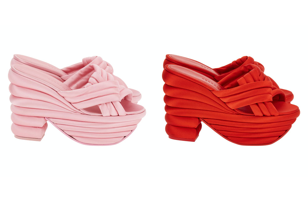 Rainbow monochrome satin mule from Ferragamo's Pre-Fall 2023 collection