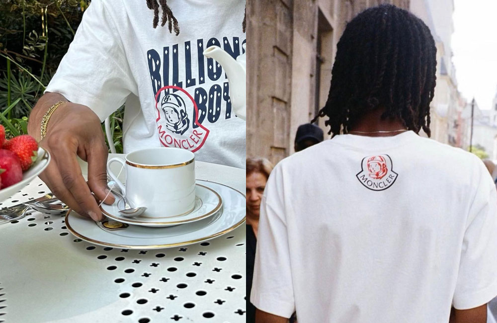 T-shirt with double Moncler and Billionaires Boys Club logos