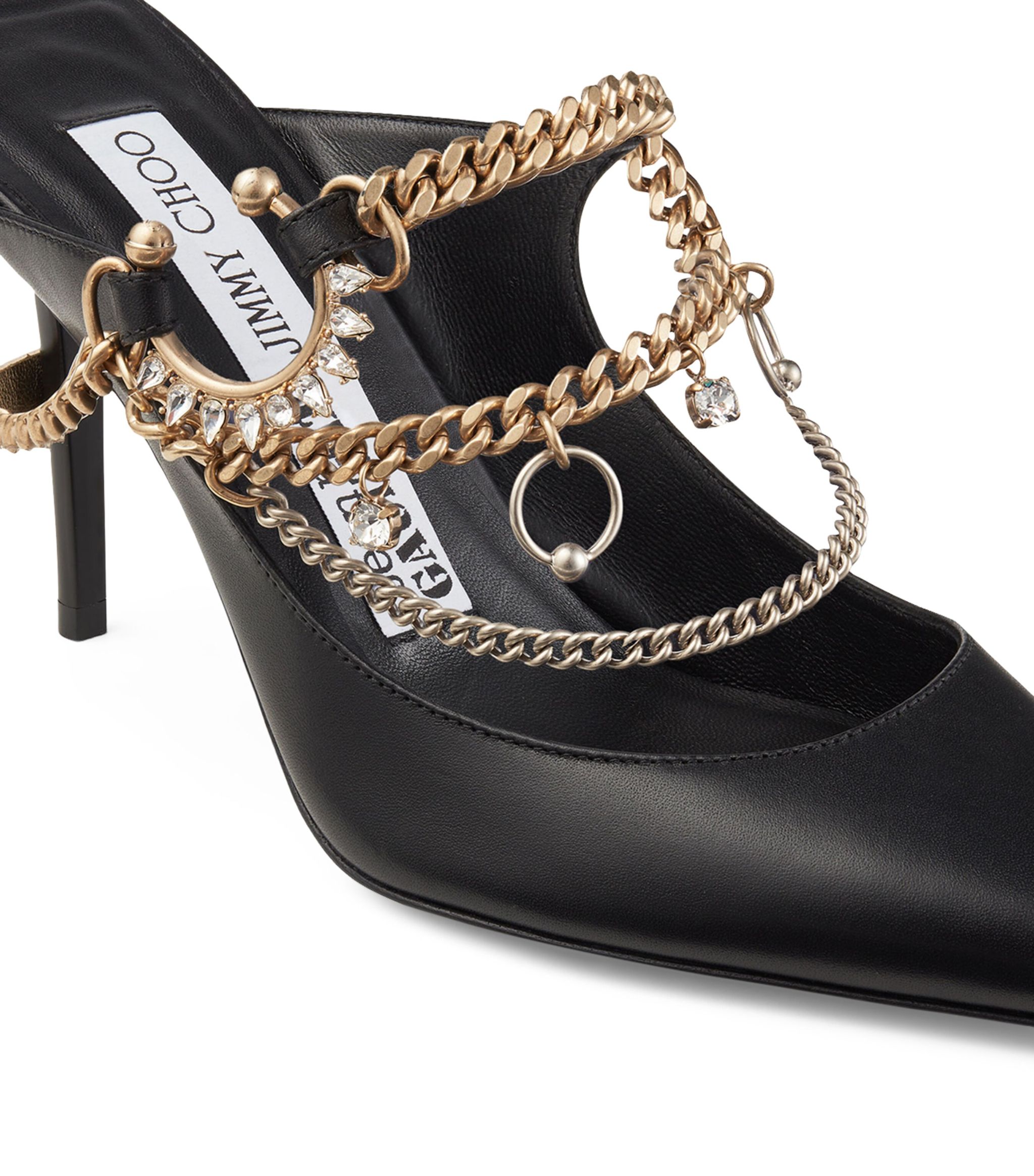 Sabot Bing 90 con gioielli in metallo di Jimmy Choo x Gaultier