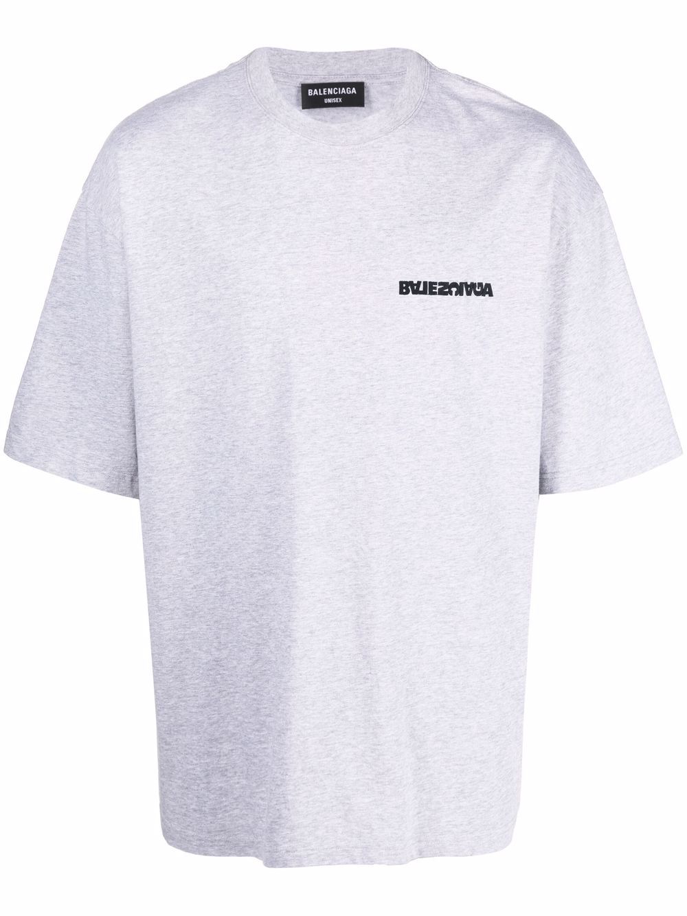 BALENCIAGA T-shirt grigia in cotone con stampa logo Balenciaga