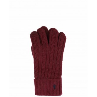 Polo Ralph Lauren burgundy logo gloves