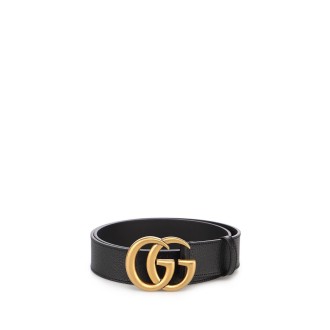 Gucci Wide Leather Belt With Double G Buckle W.40