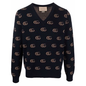 Gucci Gg Logo V-Neck Sweater