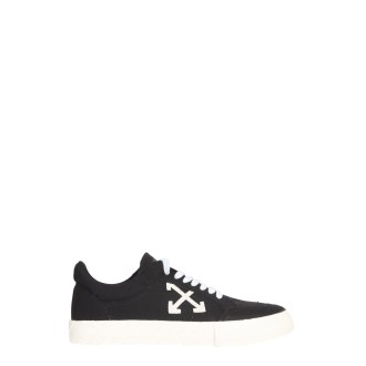 off-white low vulcanized cotton and suede sneakers