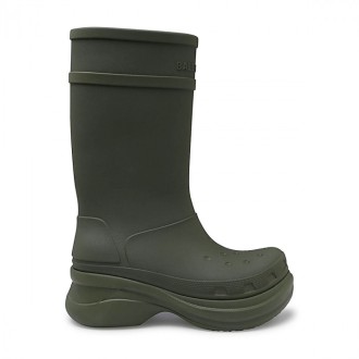 Balenciaga - Army Green Rubber Crocs Boots