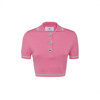 Chiara Ferragni - Pink Cotton Polo Shirt