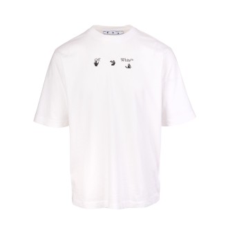 OFF-WHITE T-shirt bianca con logo Hands Off Uomo