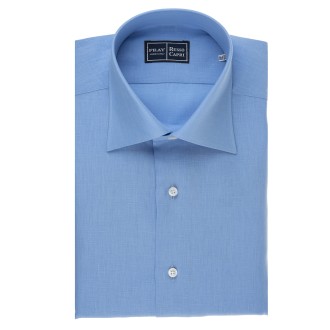 FRAY Camicia Regular Fit In Lino Azzurro