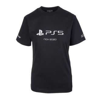 BALENCIAGA T-Shirt Linea Stretta PlayStation Nera Donna