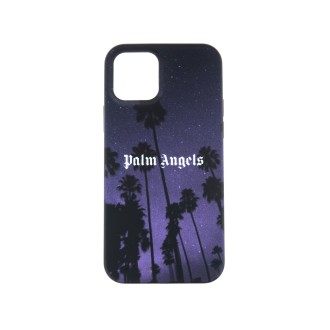 PALM ANGELS Cover Nera iPhone 12 Pro Con Palme e Stelle