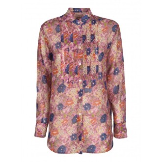 Massimo Alba - Multicolor Fantasy Flowers Cotton And Silk Shirt