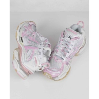 Balenciaga pink and white Runner sneakers DESTROYED