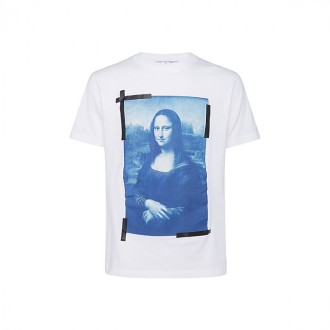 Off-white - White And Blue Cotton T-shirt