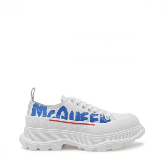 Alexander Mcqueen - White Canvas And Leather Tread Sneakers