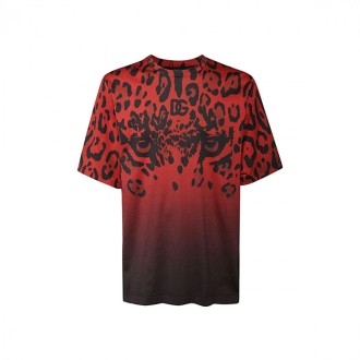 Dolce & Gabbana - Red And Black Cotton T-shirt