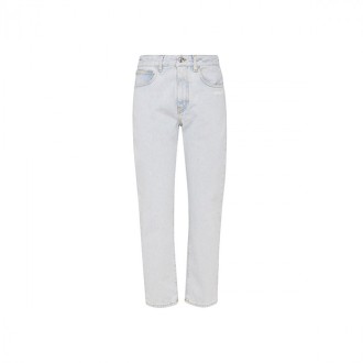 Off-white - Light Blue Cotton Jeans