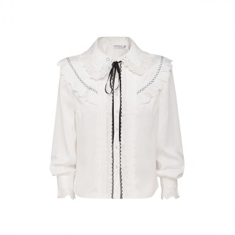 blusa ruffle bow neck gucci