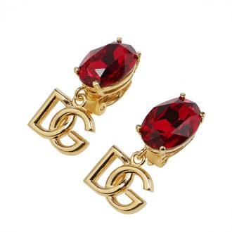 Dolce & Gabbana - Red Glass And Brass Earrings