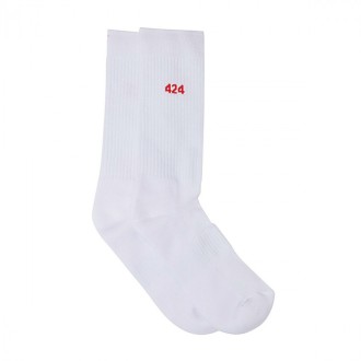 424 - White Cotton Blend Socks