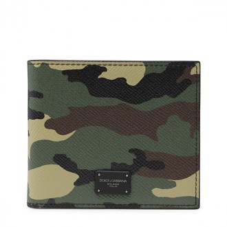 Dolce & Gabbana - Camouflage Military Green Leather Wallet