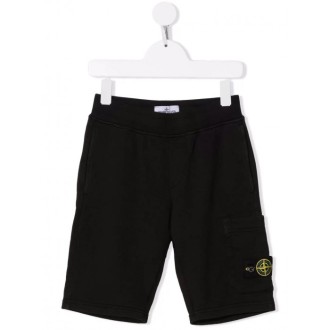 Stone Island - Black Cotton Shorts