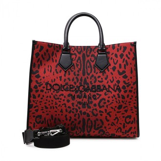 Dolce & Gabbana - Red And Black Cotton Tote Bag