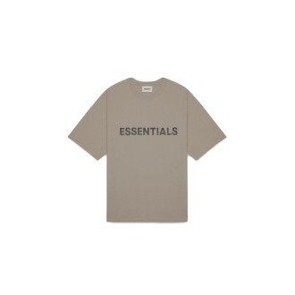 FEAR OF GOD ESSENTIALS Boxy T-Shirt Applique Logo Taupe