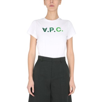 a.p.c. t-shirt con logo floccato