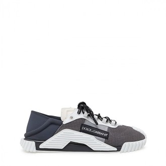 Dolce & Gabbana - White And Grey Canvas Ns1 Sneakers