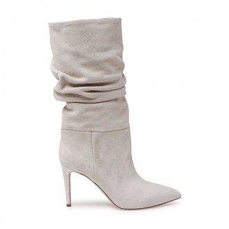 Paris Texas - Light Grey Suede Slouchy Boots