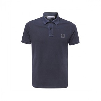 Stone Island - Blue Cotton Polo Shirt