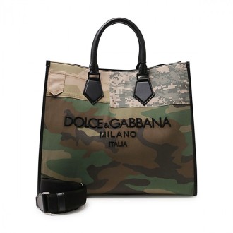 Dolce & Gabbana - Army Green Cotton Tote Bag