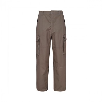 Loewe - Brown Cotton And Leather Trousers