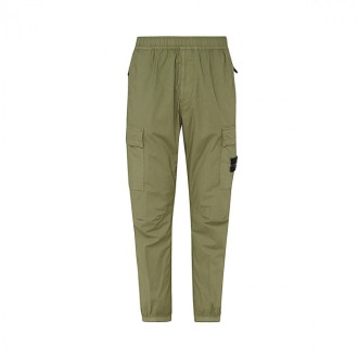 Stone Island - Olive Green Cotton Trousers