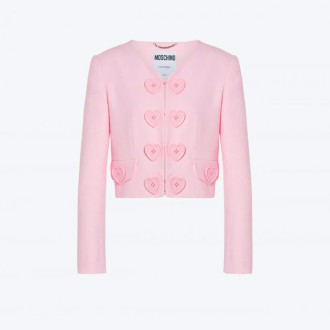 GIACCA IN BOUCLÉ HEART BUTTONS