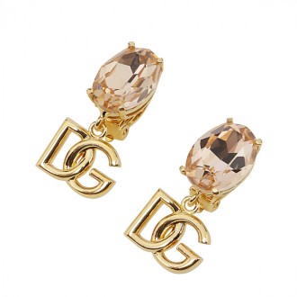 Dolce & Gabbana - Pink Glass And Brass Earrings