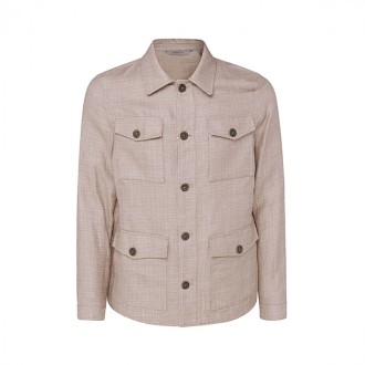 Canali - Beige Linen-wool Blend Casual Jacket