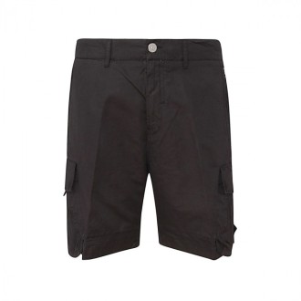 Stone Island Shadow Project - Black Cotton-linen Blend Shorts