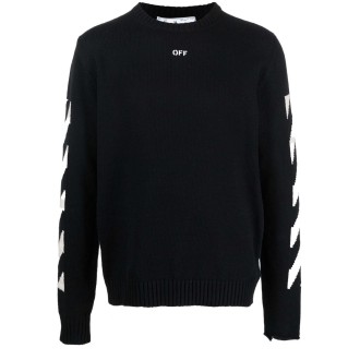 Off White `Diagonal` Knitted Crewneck Sweater