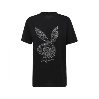 John Richmond X Playboy - Black Cotton X Playboy T-shirt
