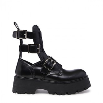 Alexander Mcqueen - Black Leather Rave Boots