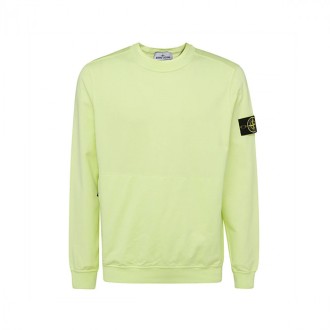 Stone Island - Lime Green Cotton Sweatshirt