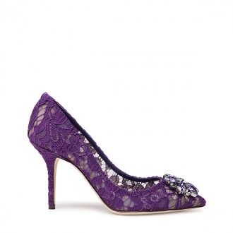 Dolce & Gabbana - Purple Canvas And Leather Pumps
