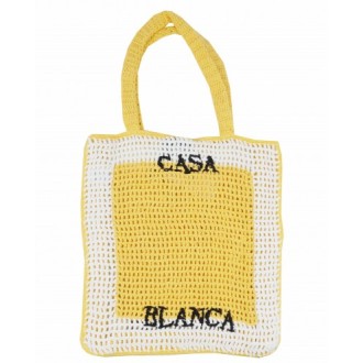 Casablanca yellow crochet brand bag